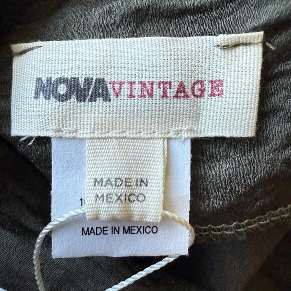 Olive Green Ellie Ruched Mini Dress Large Crisscross Back Cowl Neck Fashion Nova - Picture 8 of 10